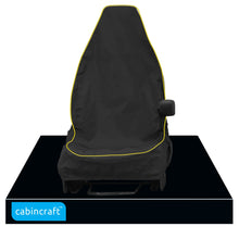 Load image into Gallery viewer, Toyota Proace, Black Heavy Duty Waterproof Front Single Driver  Seat Cover, MY2016+ with matching leatherette  piping
