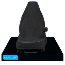 Load image into Gallery viewer, Citroen Berlingo, Black Heavy Duty Waterproof Front Single Driver  Seat Cover, MY2008+ with matching leatherette  piping
