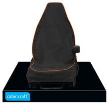Load image into Gallery viewer, Citroen Dispatch, Black Heavy Duty Waterproof Front Single Driver  Seat Cover, MY2008+ with matching leatherette  piping
