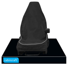 Load image into Gallery viewer, Citroen Dispatch, Black Heavy Duty Waterproof Front Single Driver  Seat Cover, MY2008+ with matching leatherette  piping
